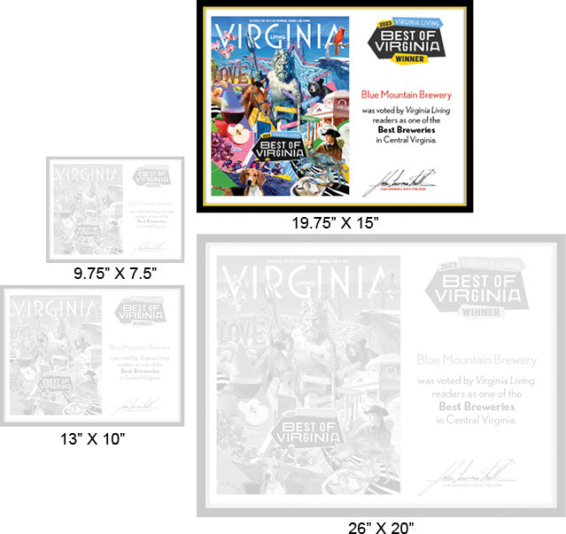 Official Best of Virginia 2023 Winner's Plaque, L (19.75" x 15")