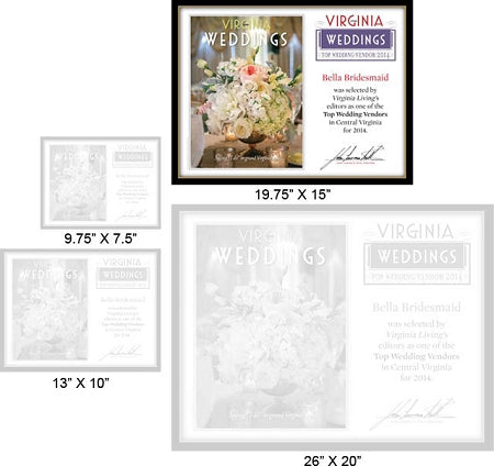 Official Top Wedding Vendors 2014 Plaque, L (19.75" x 15")