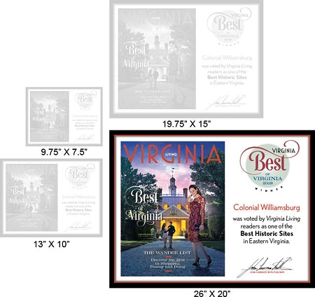Official Best of Virginia 2018 Plaque, XL (26" x 20")
