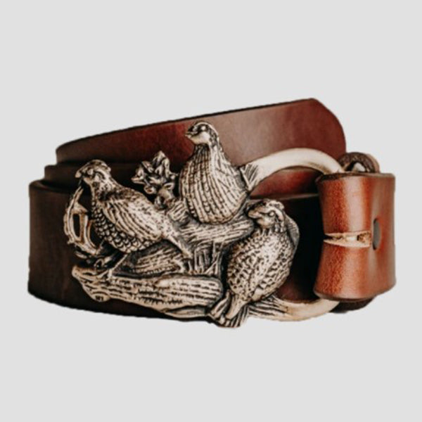 Brown Leather Belt Strap, 1.25"