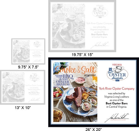 Official Best Oyster Awards 2017 Plaque, XL (26" x 20")