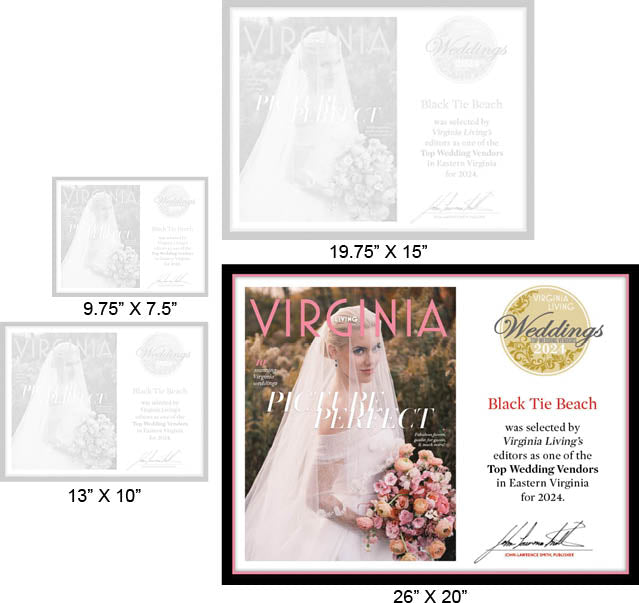 Official Top Wedding Vendors 2024 Plaque, XL (26" x 20")