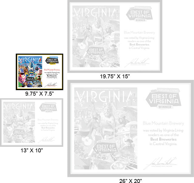 Official Best of Virginia 2023 Winner's Plaque, S (9.75" x 7.5")
