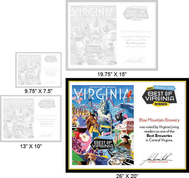 Official Best of Virginia 2023 Winner's Plaque, XL (26" x 20")
