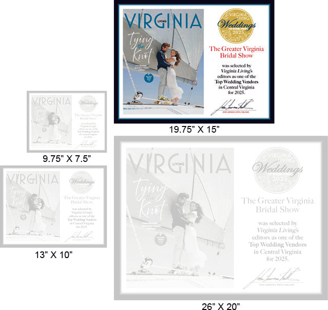 Official Top Wedding Vendors 2025 Plaque, L (19.75" x 15")