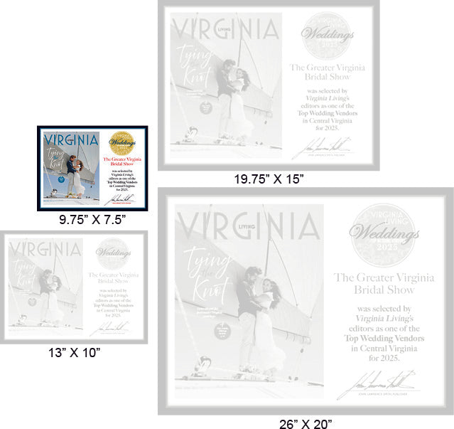 Official Top Wedding Vendors 2025 Plaque, S (9.75" x 7.5")