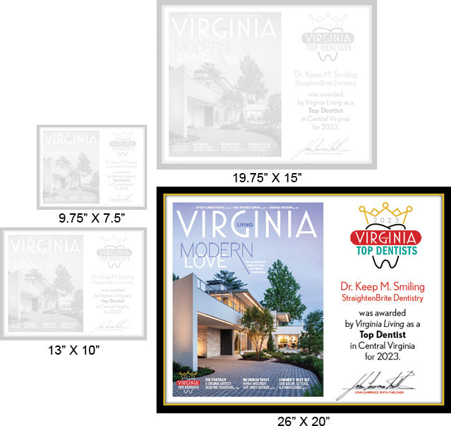 Official Top Dentists 2023 Winner's Plaque, XL (26" x 20")