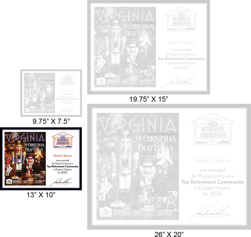 Official Top Retirement Communities 2025 Winner's Plaque, M (13" x 10")