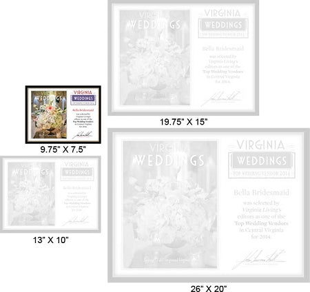 Official Top Wedding Vendors 2014 Plaque, S (9.75" x 7.5")