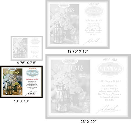 Official Top Wedding Vendors 2015 Plaque, M (13" x 10")