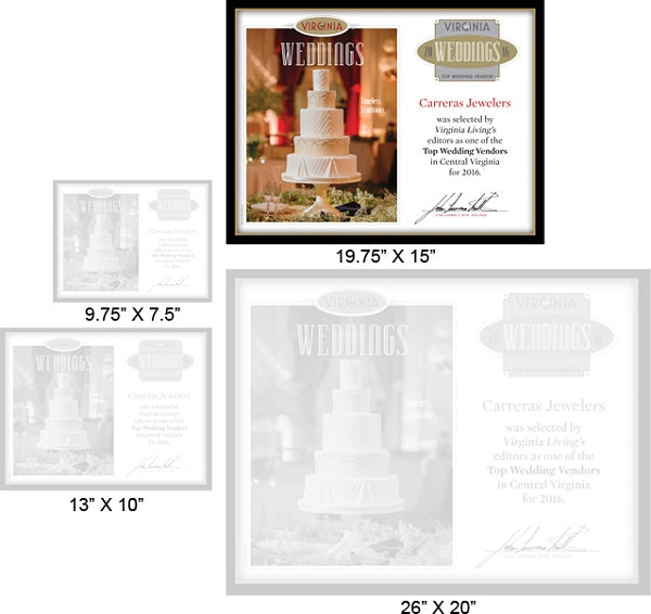 Official Top Wedding Vendors 2016 Plaque, L (19.75" x 15")