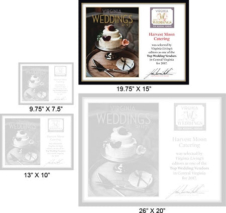 Official Top Wedding Vendors 2017 Plaque, L (19.75" x 15")