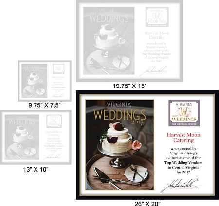 Official Top Wedding Vendors 2017 Plaque, XL (26" x 20")