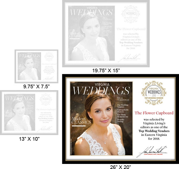 Official Top Wedding Vendors 2018 Plaque, XL (26" x 20")