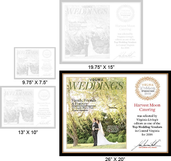Official Top Wedding Vendors 2019 Plaque, XL (26" x 20")
