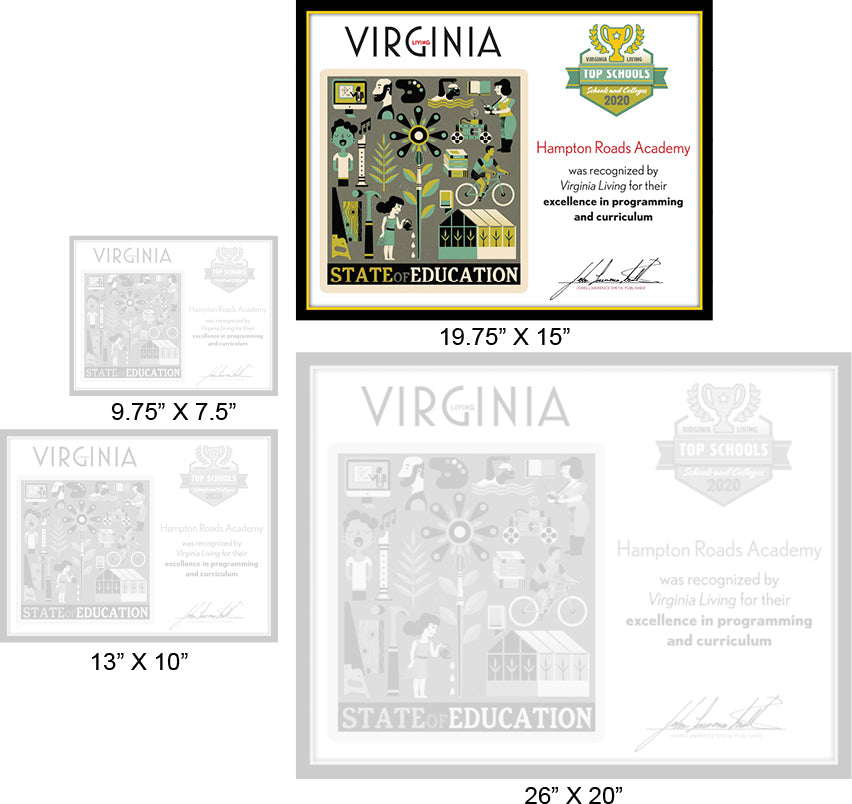 Official State of Education 2020 Winner's Plaque, L (19.75" x 15")