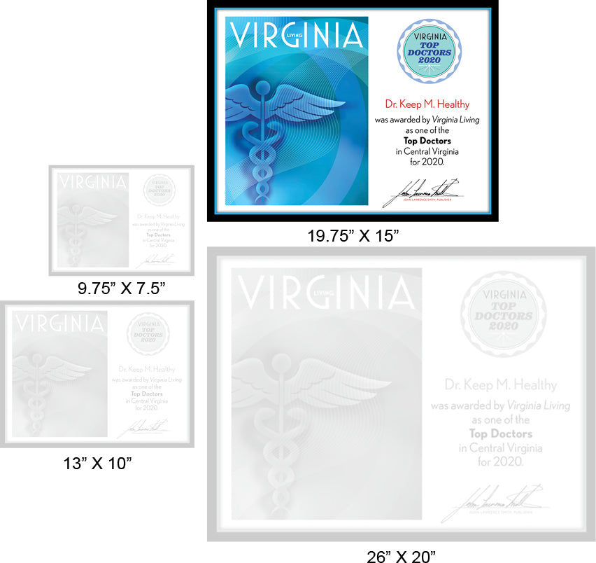 Official Top Doctors 2020 Plaque, L (19.75" x 15")