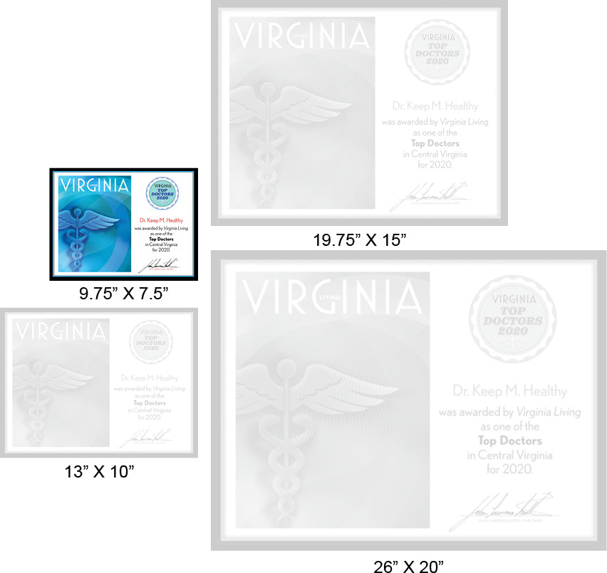 Official Top Doctors 2020 Plaque, S (9.75" x 7.5")