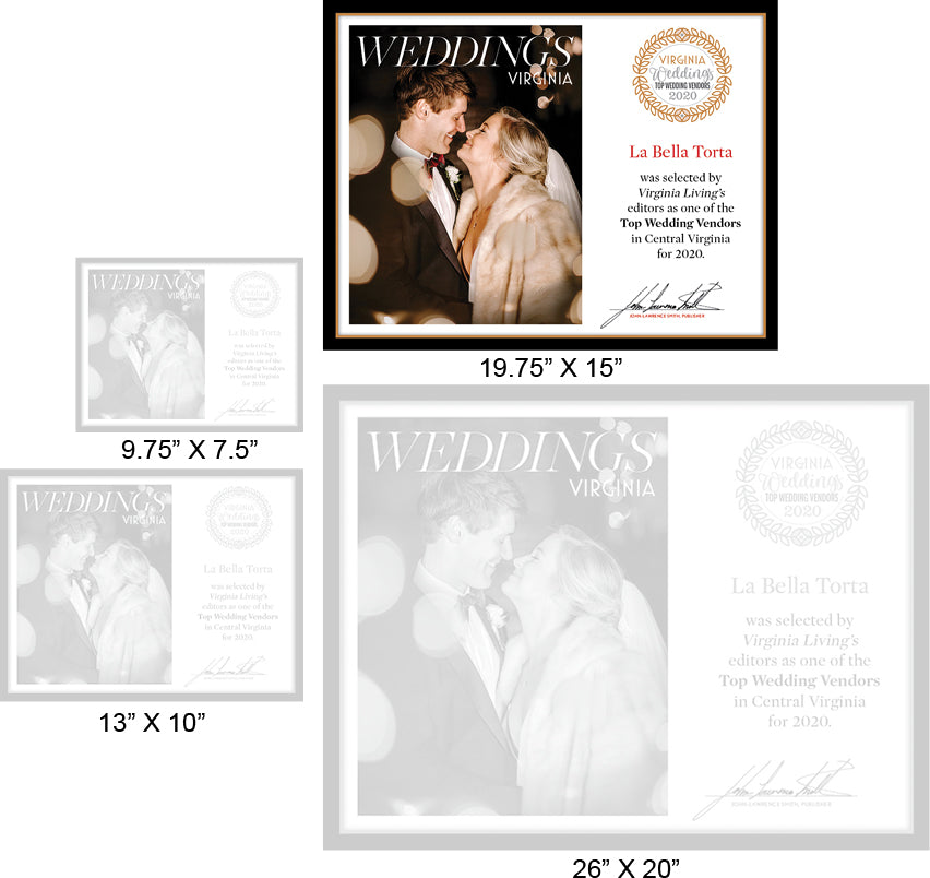 Official Top Wedding Vendors 2020 Plaque, L (19.75" x 15")