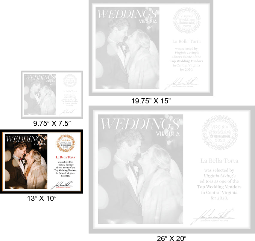 Official Top Wedding Vendors 2020 Plaque, M (13" x 10")
