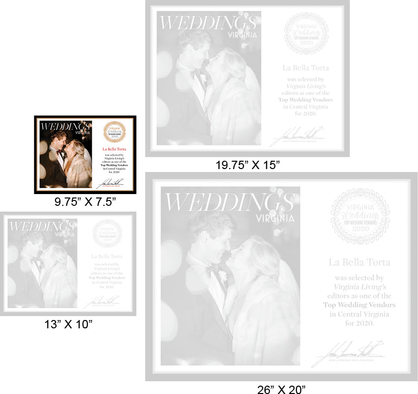 Official Top Wedding Vendors 2020 Plaque, S (9.75" x 7.5")