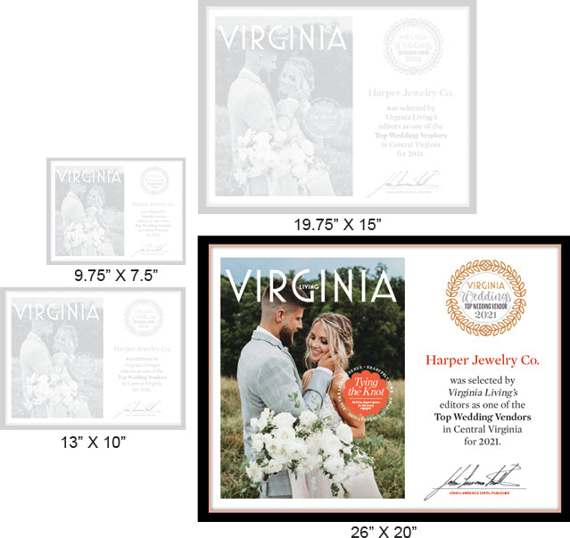 Official Top Wedding Vendors 2021 Plaque, XL (26" x 20")