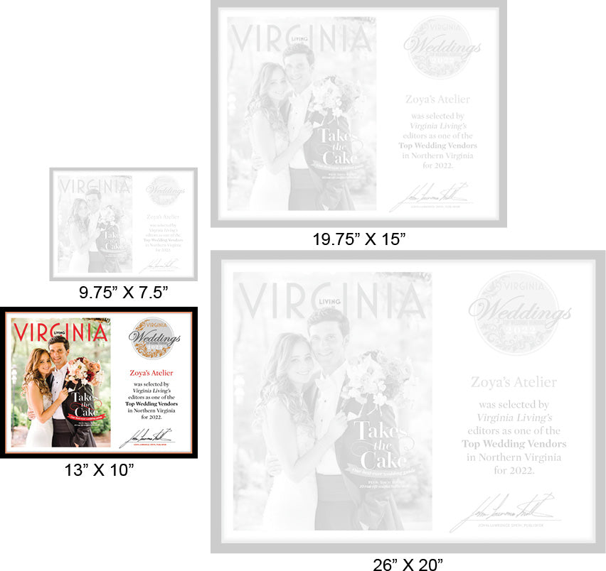 Official Top Wedding Vendors 2022 Plaque, M (13" x 10")