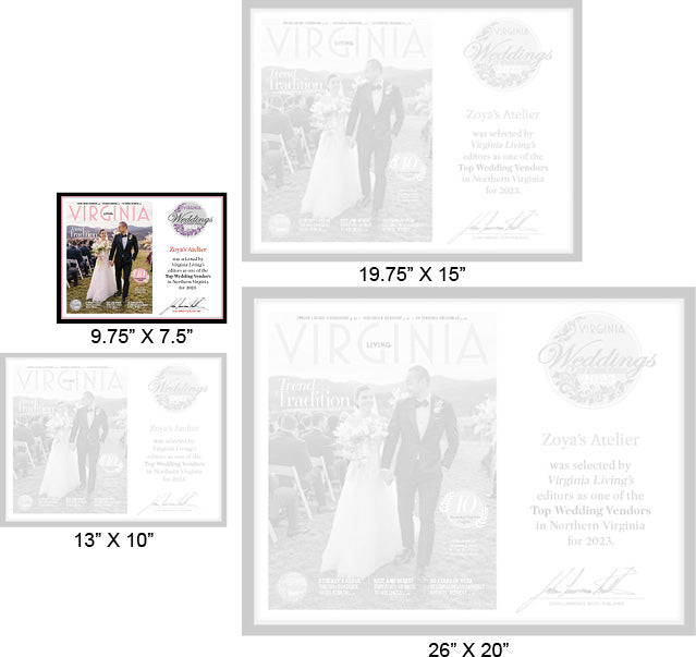 Official Top Wedding Vendors 2023 Plaque, S (9.75" x 7.5")