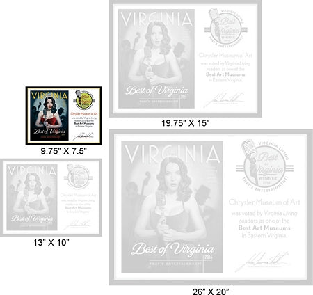 Official Best of Virginia 2016 Winner's Plaque, S (9.75" x 7.5")