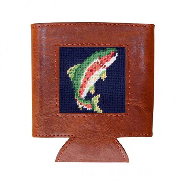 Rainbow Trout Needlepoint Can Cooler