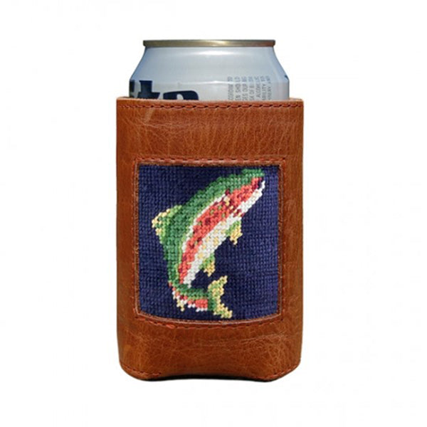 Rainbow Trout Needlepoint Can Cooler