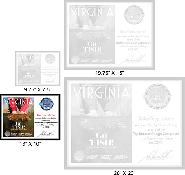 Official Top of the Trades-Home Builders & Interior Designers 2022 Winner's Plaque, M (13" x 10")
