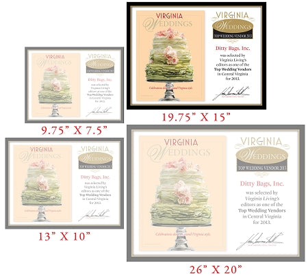 Official Top Wedding Vendors 2013 Plaque, L (19.75" x 15")