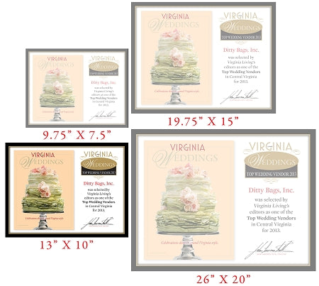 Official Top Wedding Vendors 2013 Plaque, M (13" x 10")