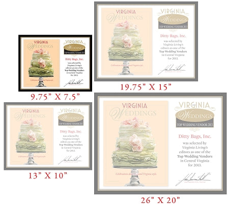 Official Top Wedding Vendors 2013 Plaque, S (9.75" x 7.5")