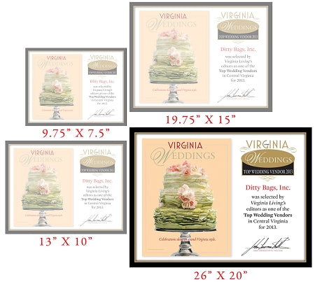 Official Top Wedding Vendors 2013 Plaque, XL (26" x 20")