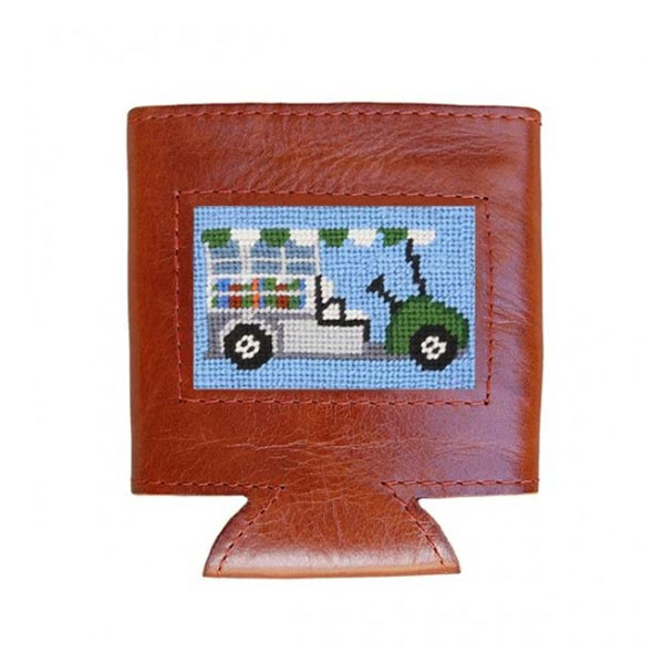 Beverage Cart Needlepoint Can Cooler