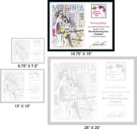 Official Best of Virginia 2017 Winner's Plaque, L (19.75" x 15")