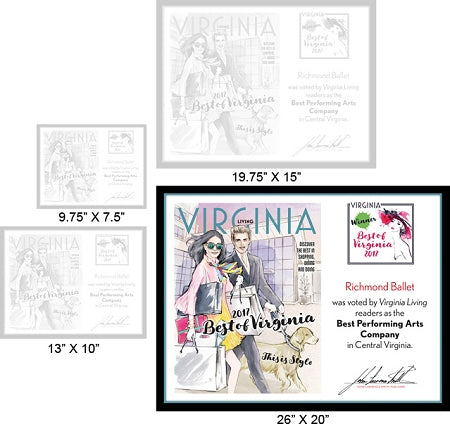 Official Best of Virginia 2017 Plaque, XL (26" x 20")