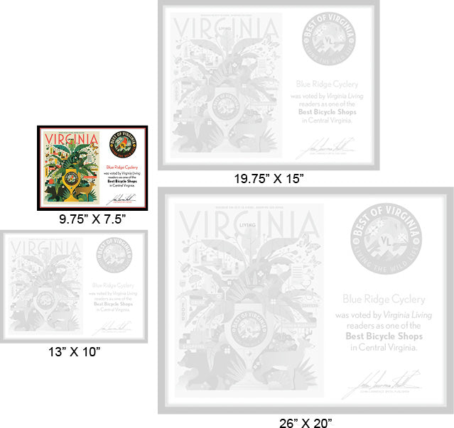 Official Best of Virginia 2019 Winner's Plaque, S (9.75" x 7.5")