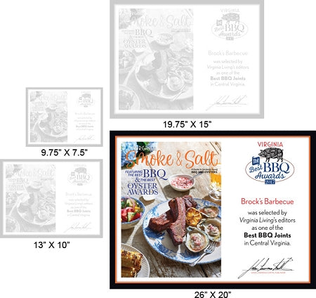 Official Best BBQ Awards 2017 Plaque, XL (26" x 20")