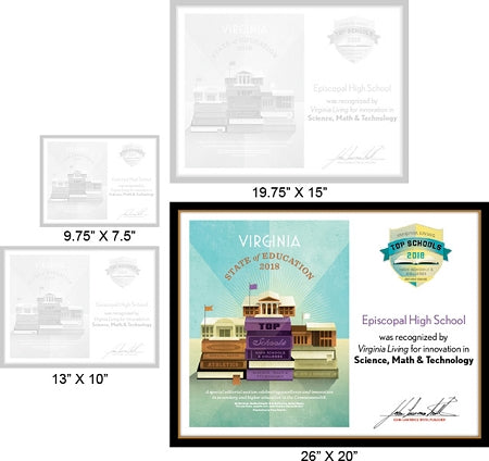 Official State of Education 2018 Winner's Plaque, XL (26" x 20")